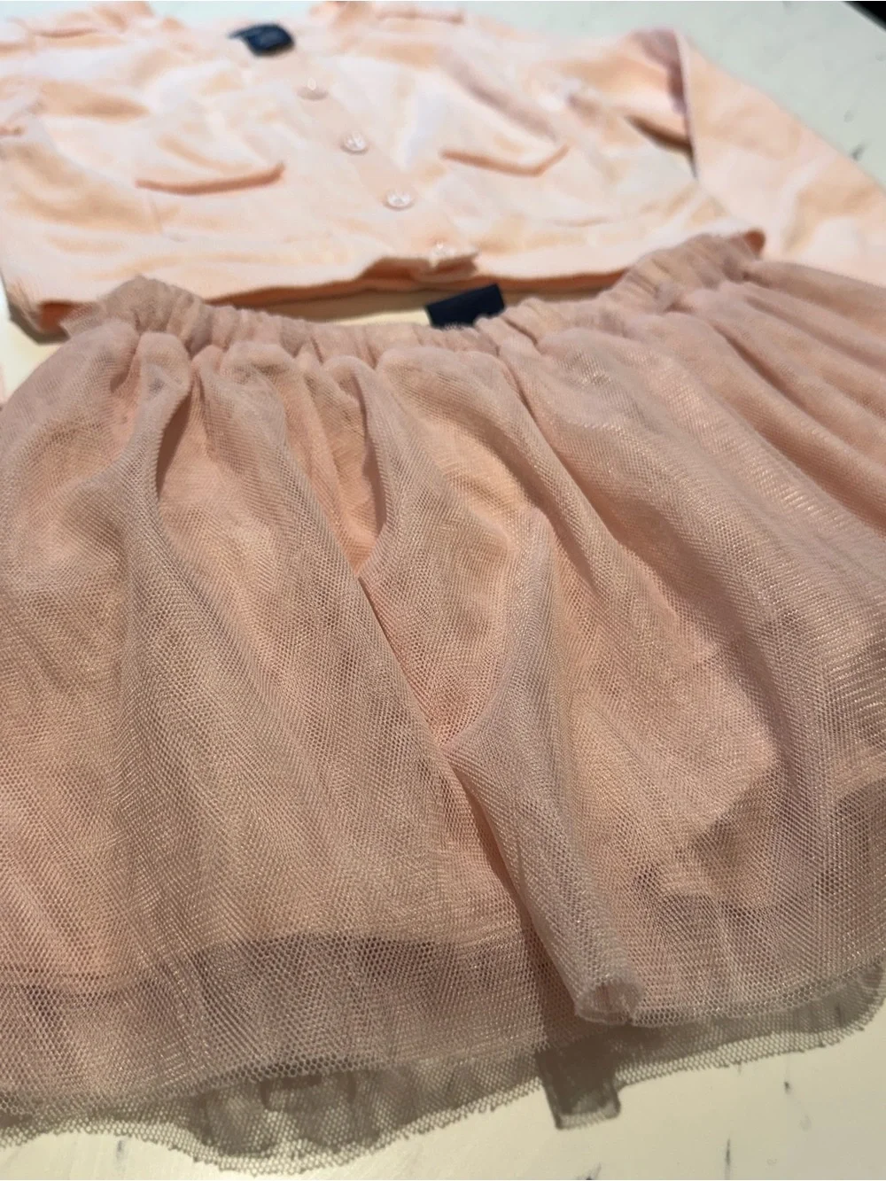 GAP Pink Girls Knit Cardigan and Tulle Skirt Set